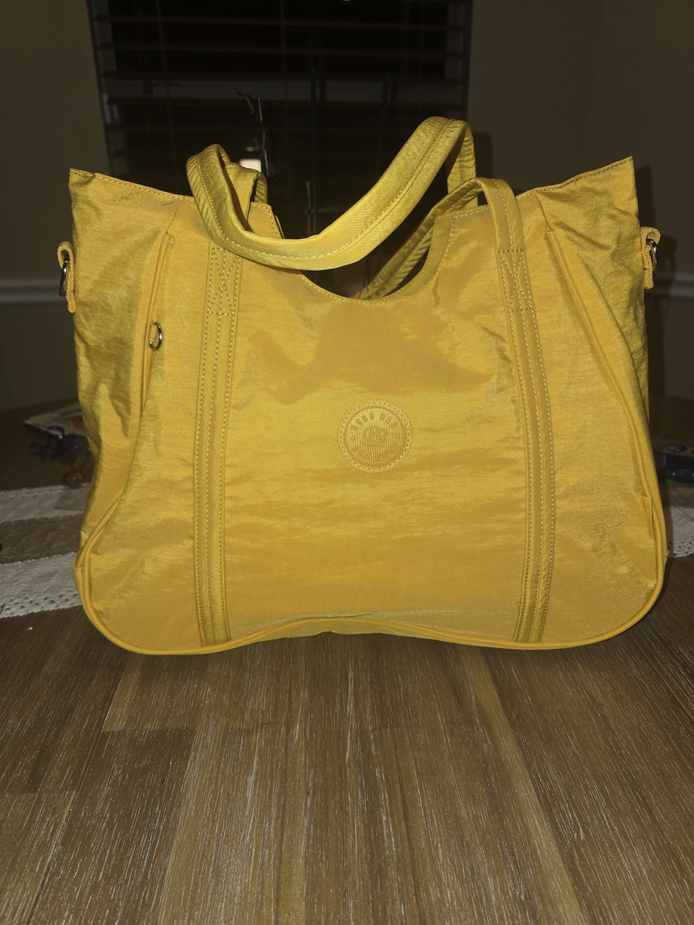 Maxlady Mustard Yellow Canvas Tote with Double Handles